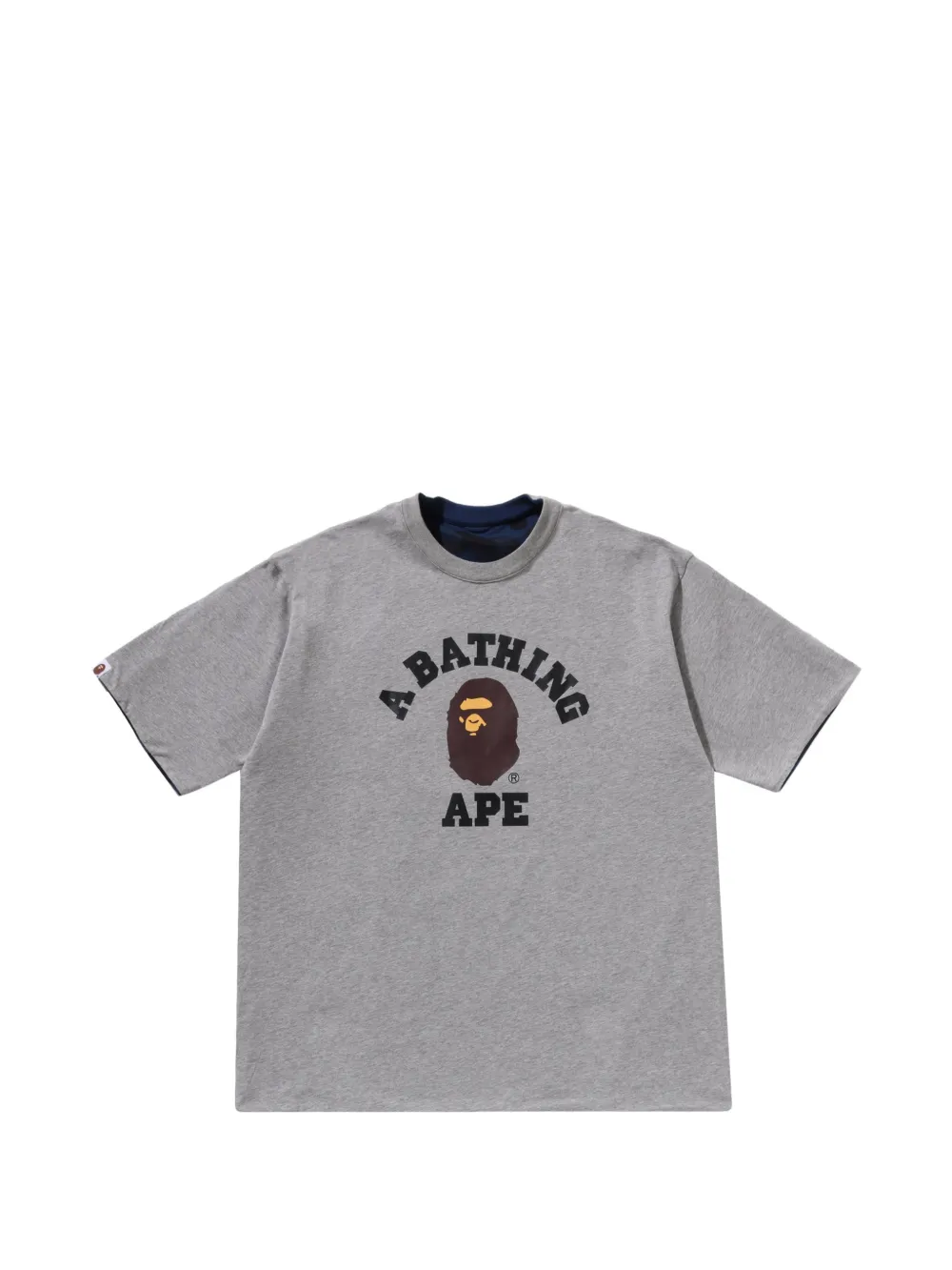 A BATHING APE® logo-print camouflage T-shirt - Grigio
