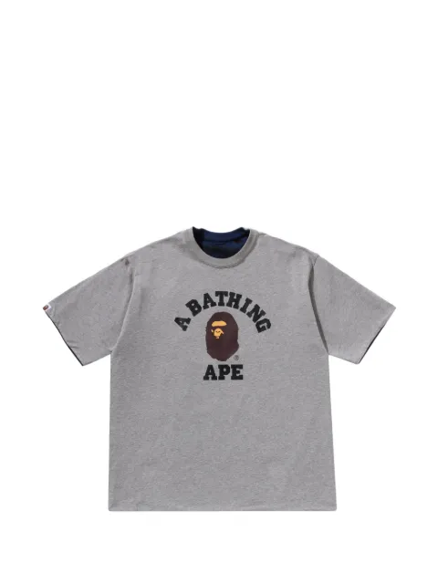 A BATHING APE® logo-print camouflage T-shirt
