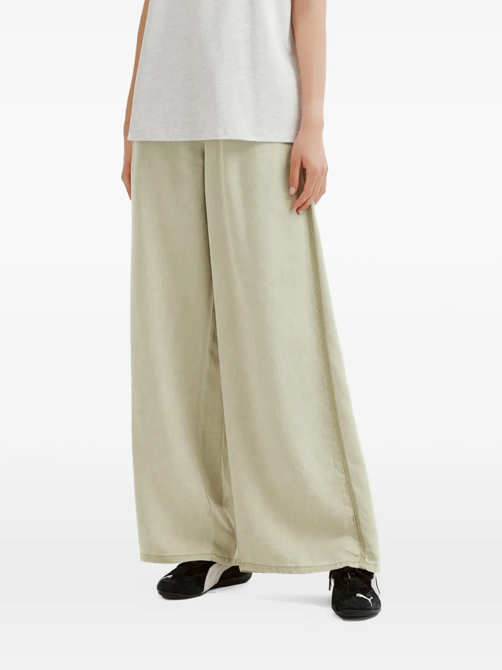 tout a coup Jeans met wijde pijpen Beige