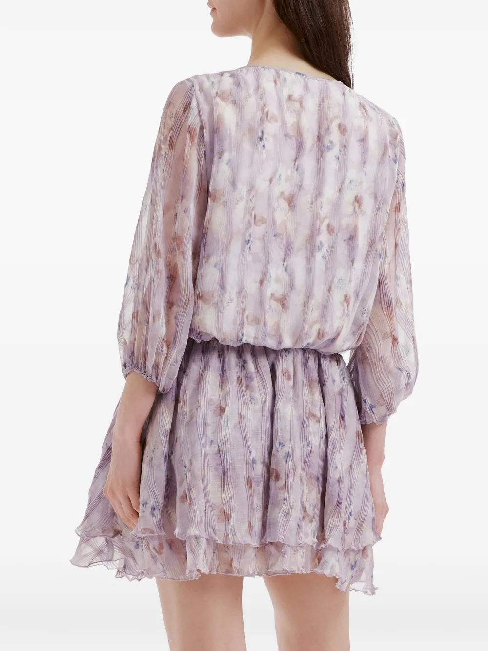 b+ab Mini-jurk met bloemenprint Paars