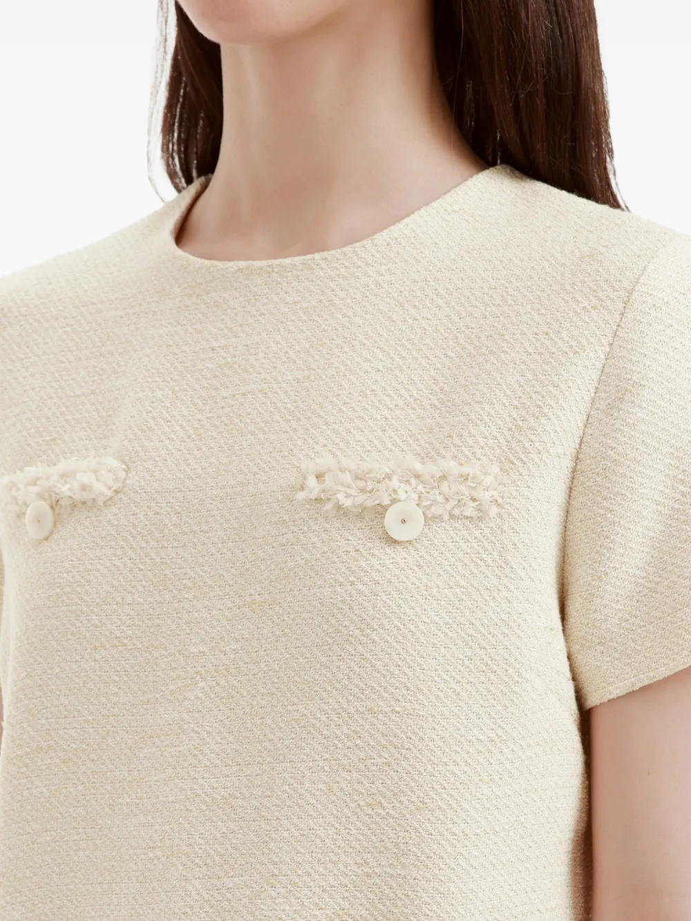 b+ab Mini-jurk met tweed details Beige