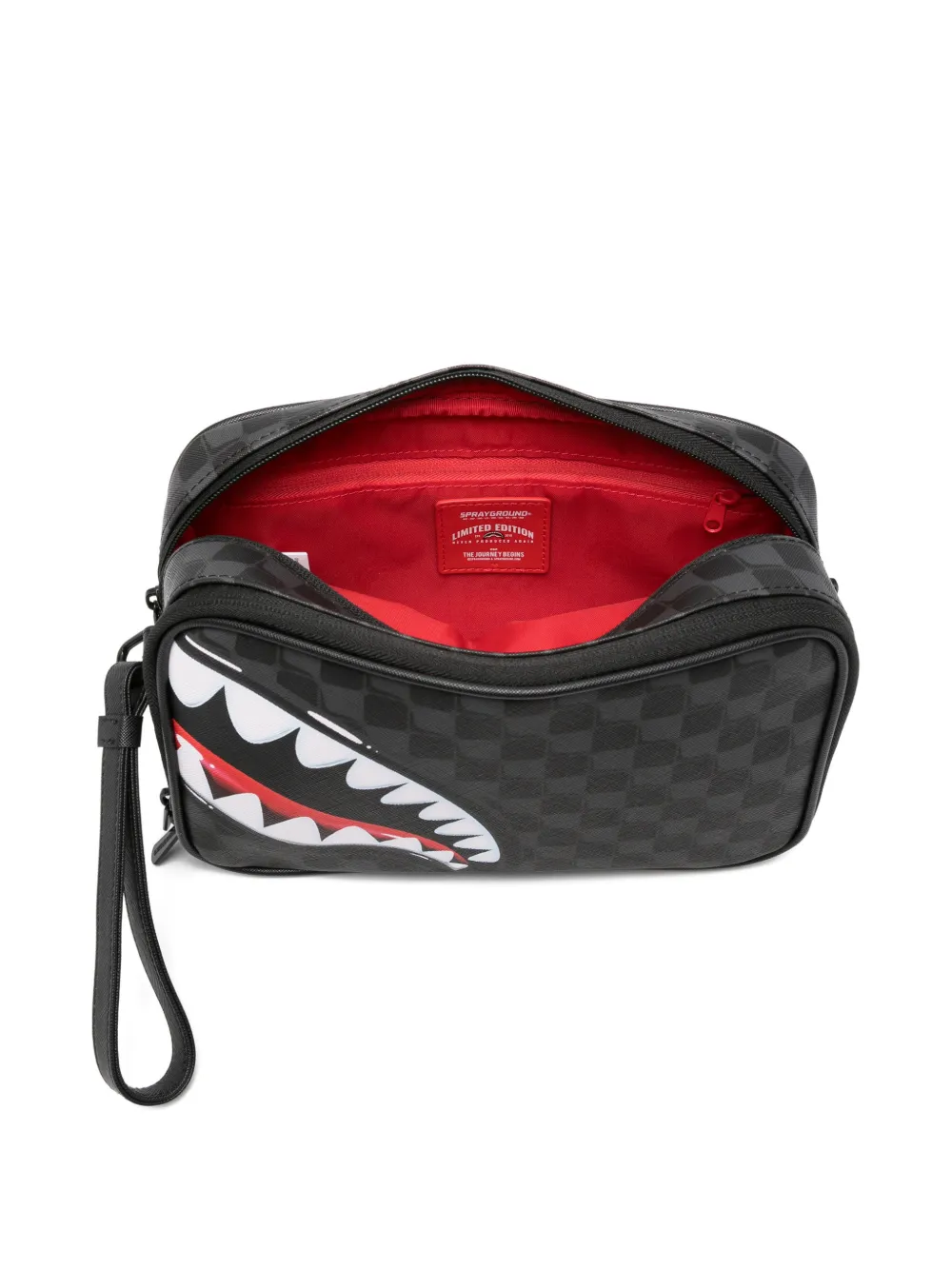 Sprayground Toilettas met haai-print Zwart