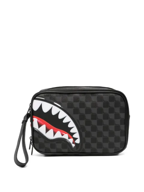 Sprayground shark-print wash bag