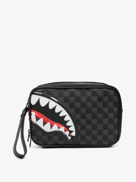 Sprayground shark-print wash bag