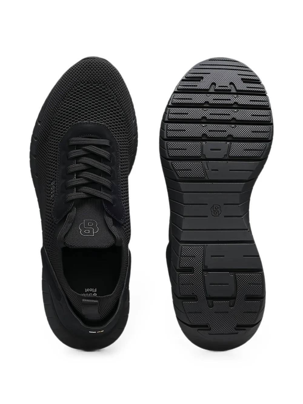 BOSS mesh-knit lace-up sneakers Zwart
