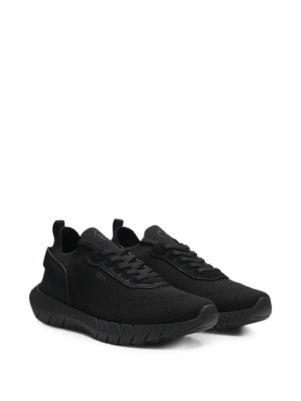 BOSS mesh-knit lace-up sneakers Zwart