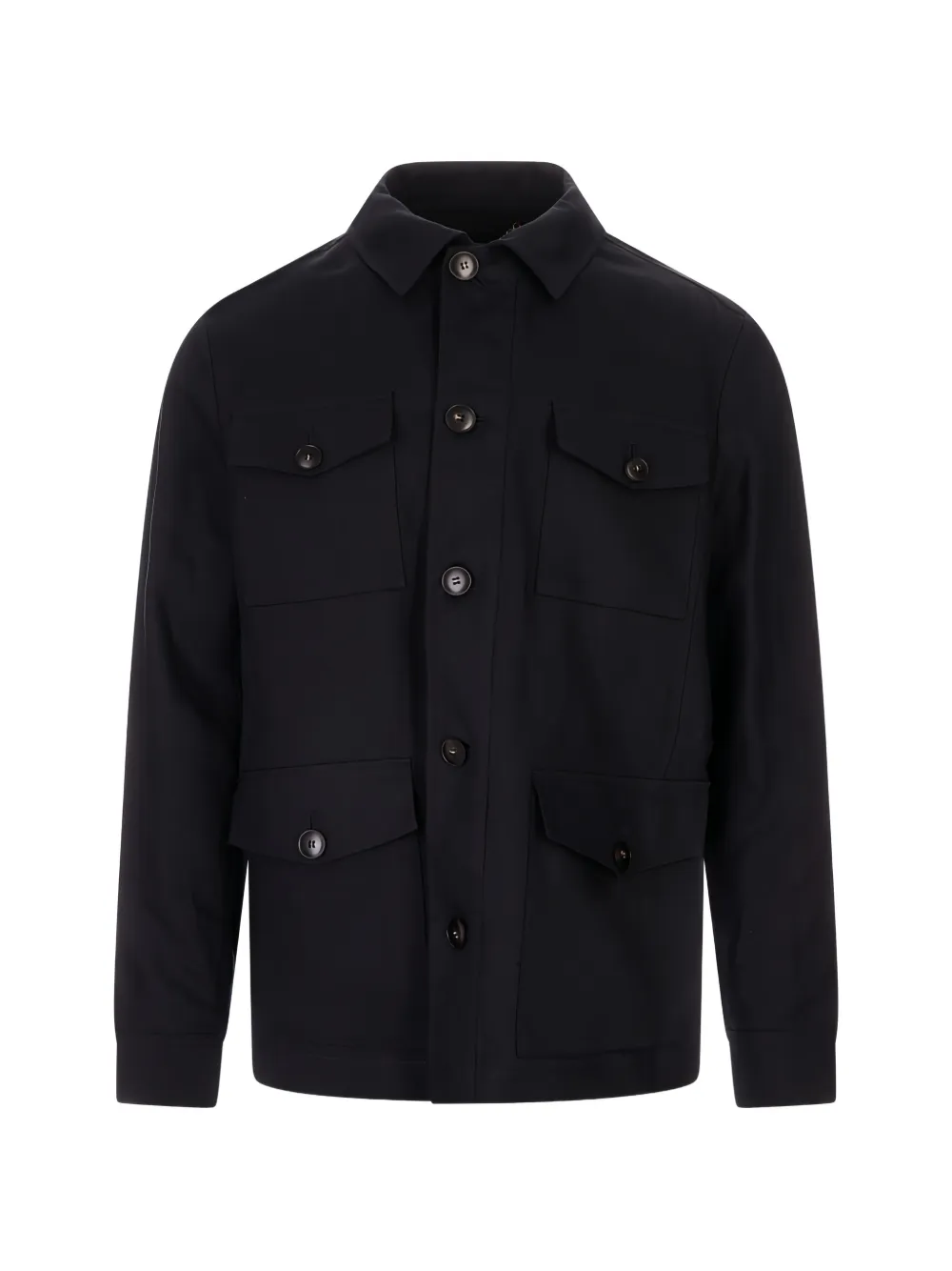 Canali multi-pocket shirt jacket - Blu