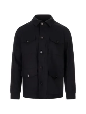 Ralph Lauren Purple Label Livingston Pocket Shirt Jacket | Black