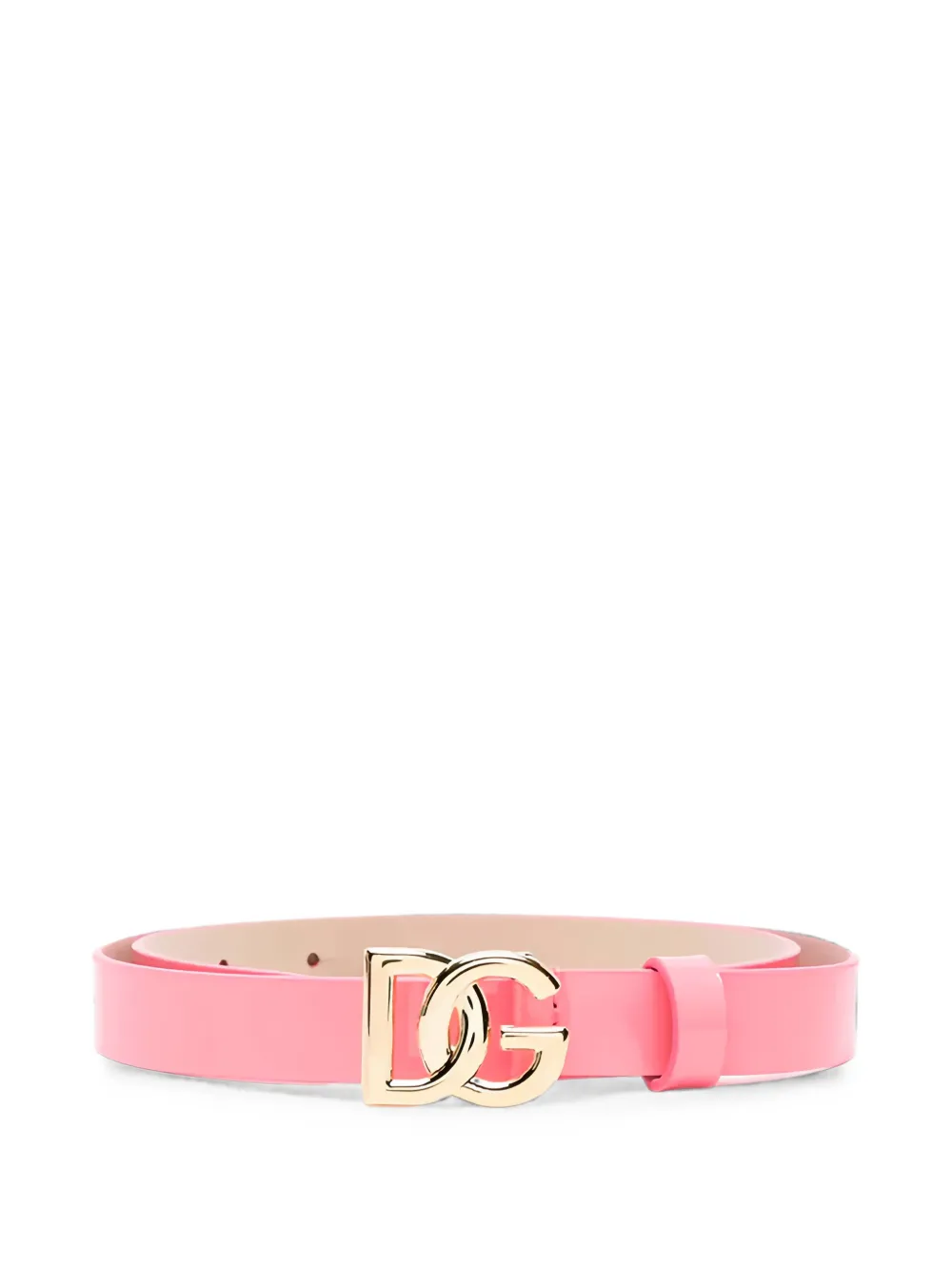 Dolce & Gabbana Kids DG logo patent-leather belt - Rosa