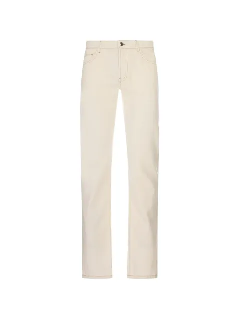 Canali logo-patch straight-leg jeans