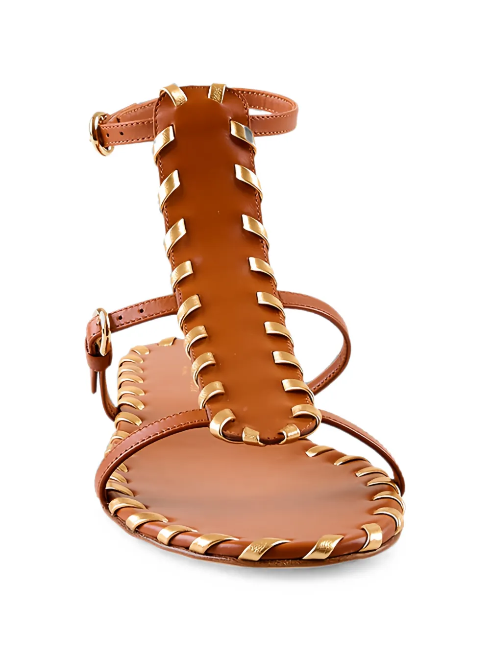 Gianvito Rossi whipstitch-trim ankle-strap sandals Bruin