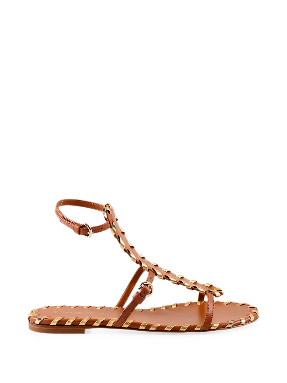 Gianvito Rossi whipstitch-trim ankle-strap sandals Bruin