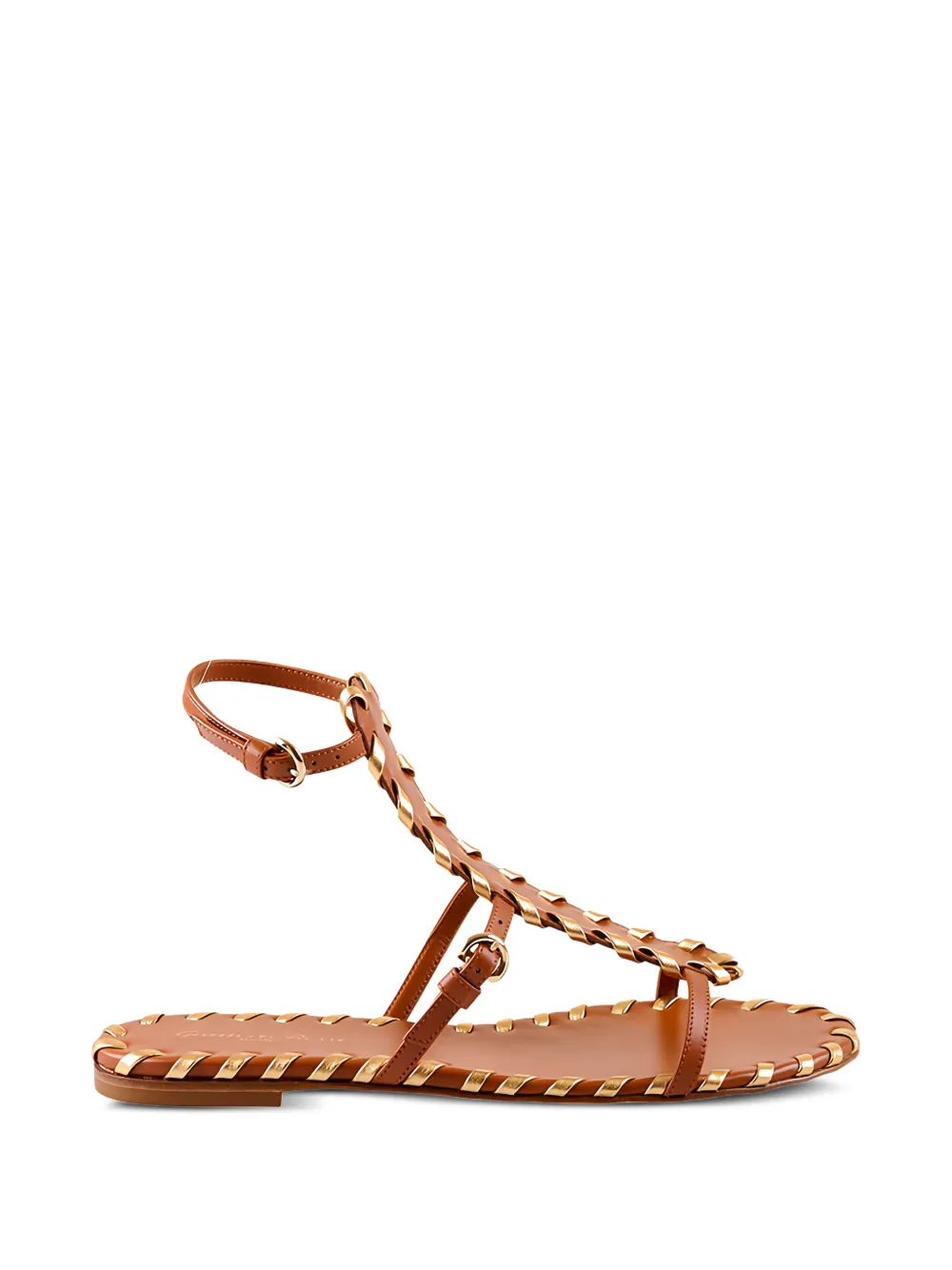 Gianvito Rossi whipstitch-trim ankle-strap sandals Bruin