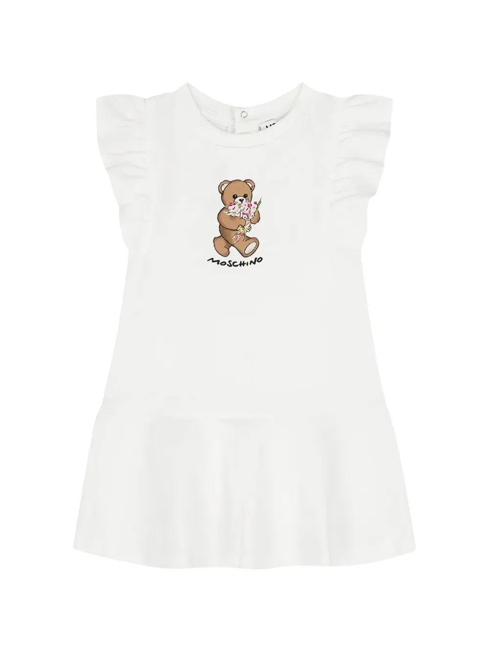 Moschino Kids Teddy Bear ruffled dress - Weiß