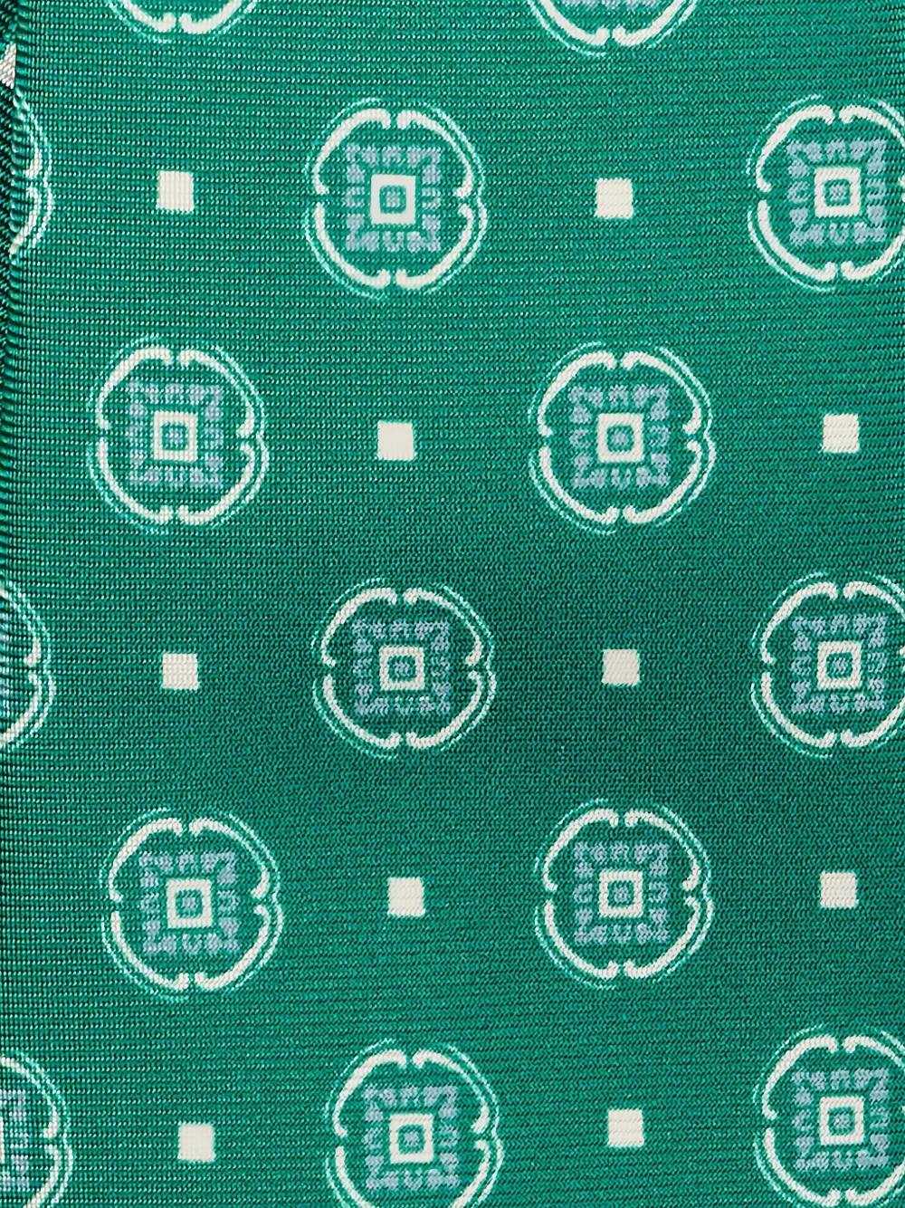 Kiton Stropdas met geometrisch patroon Groen