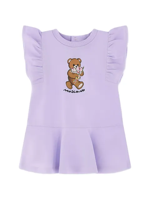 Moschino Kids vestido Teddy Bear de piqué de algodón