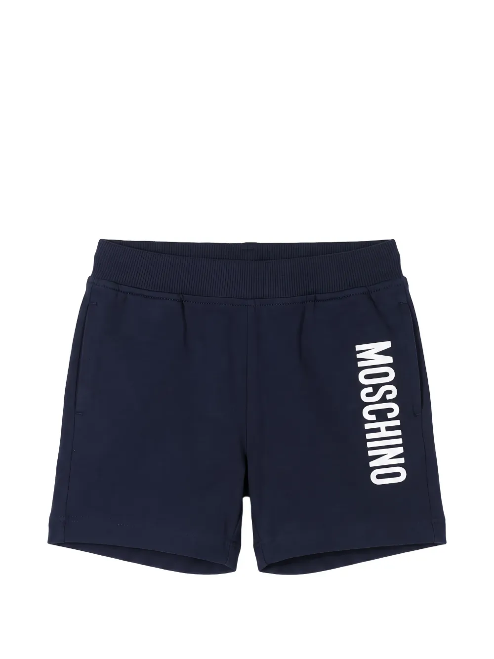 Moschino Kids logo-print jersey shorts - Blu