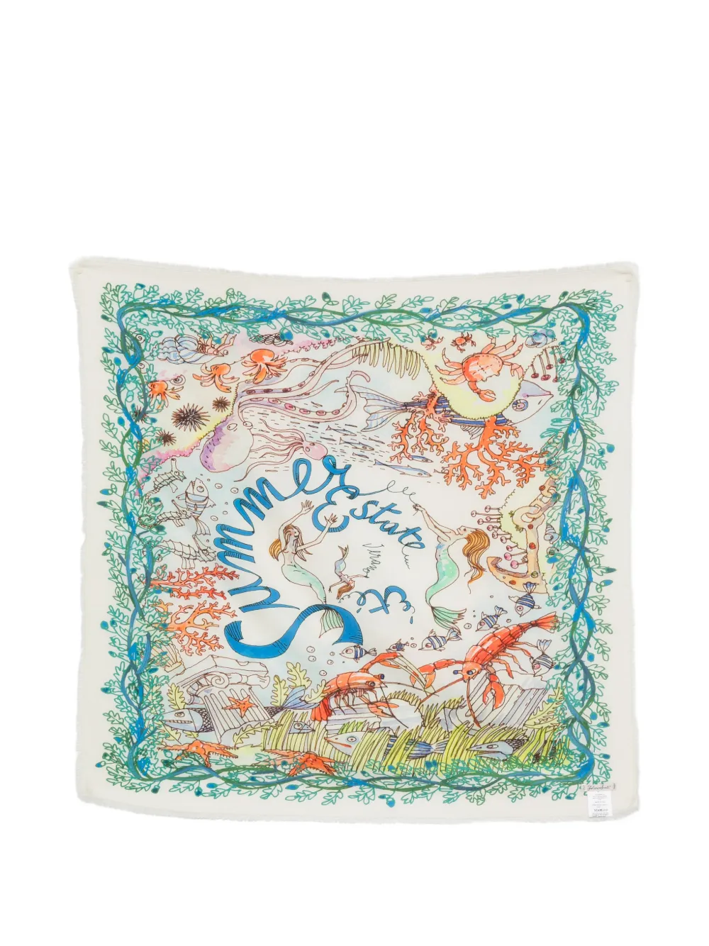 Faliero Sarti x Paolo Fiumi Little Summer print scarf - Toni neutri
