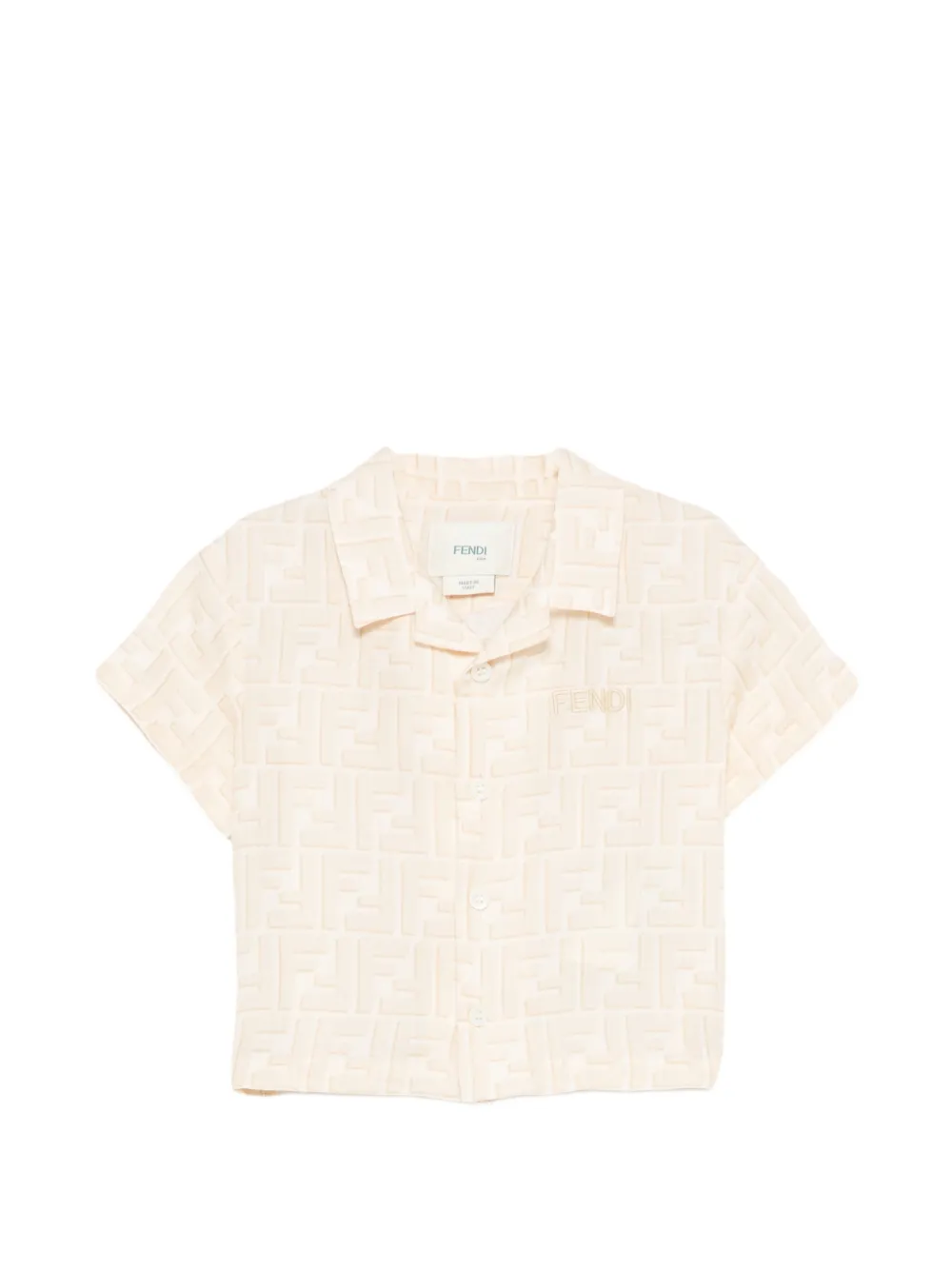 Fendi Kids logo-pattern shirt - Nude