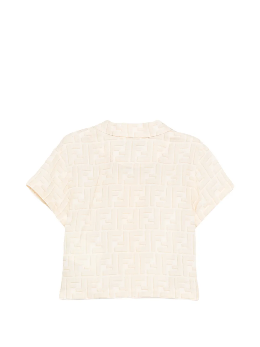 Fendi Kids Shirt met logoprint Beige