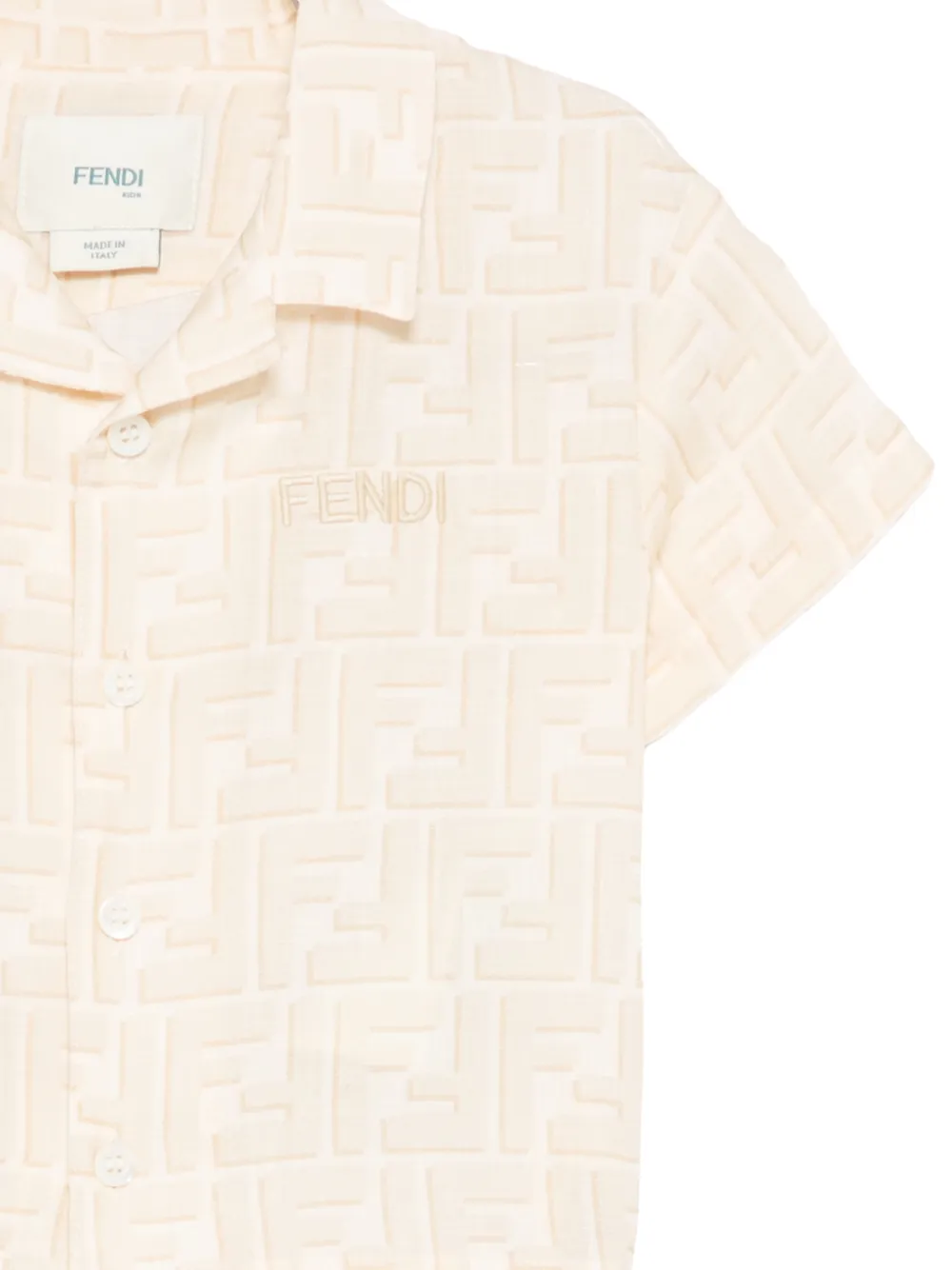 Fendi Kids Shirt met logoprint Beige