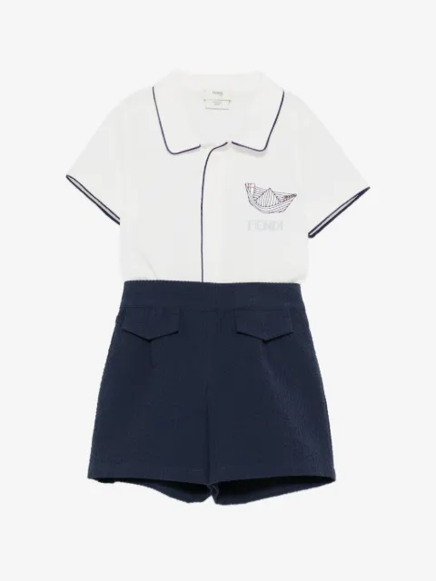 Fendi Kids logo-print shorts set (set of two)