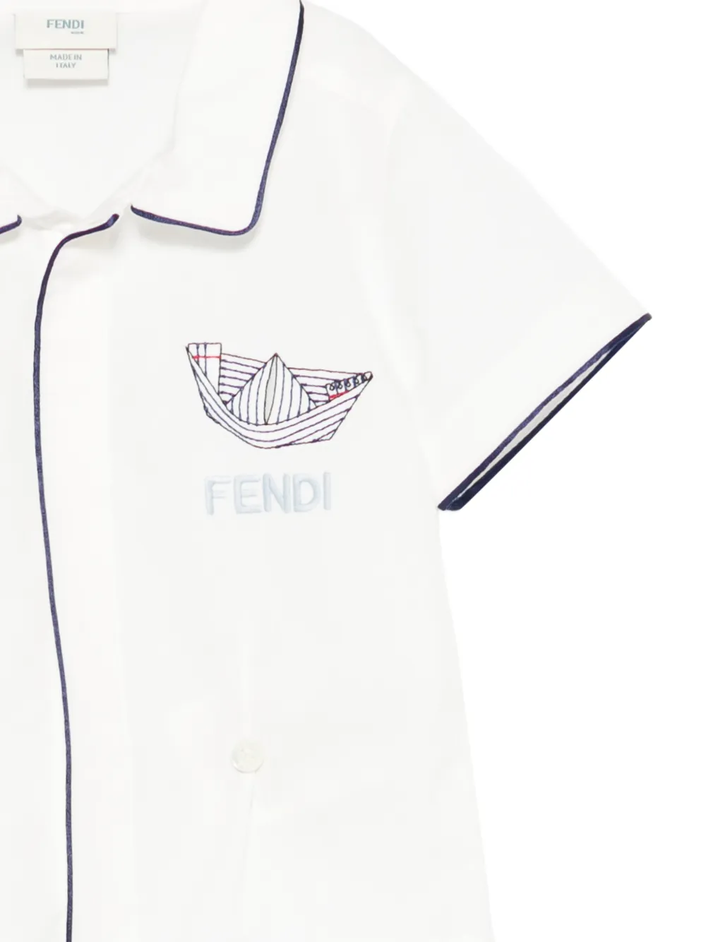 Fendi Kids Top en shorts met logoprint Wit