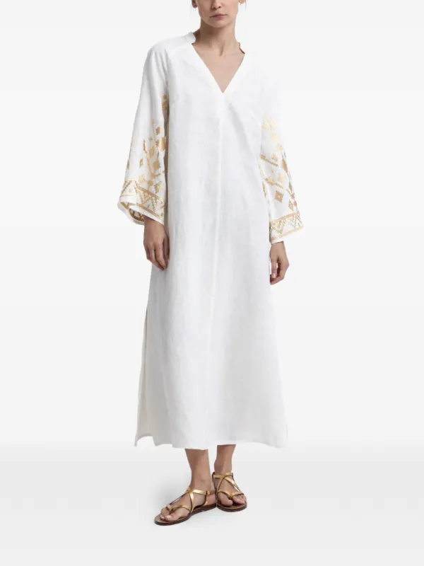 wedding dress long sleeve v neck A-line Plunging Neckline Lace with Deep V-back-715771 judgeme_excluded With a V Options:Mother + Girl Laxmipati Muslin Golden Brown