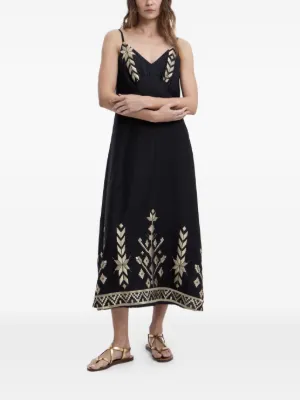 kori embroidered dress Greek Archaic Kori Embroidered Metallic Mini Dress in Multi
