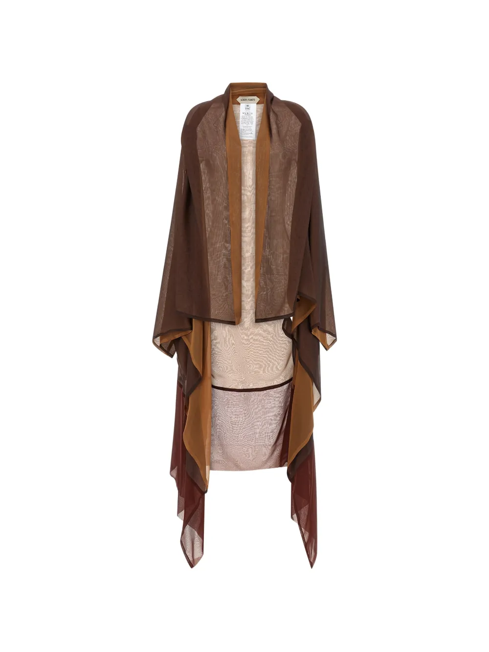 Alberta Ferretti shawl-collar chiffon cardigan - Marrone