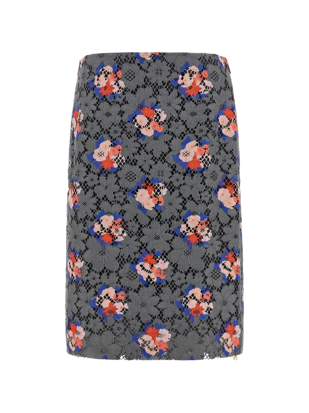 FENDI lace floral-pattern midi skirt - Grigio