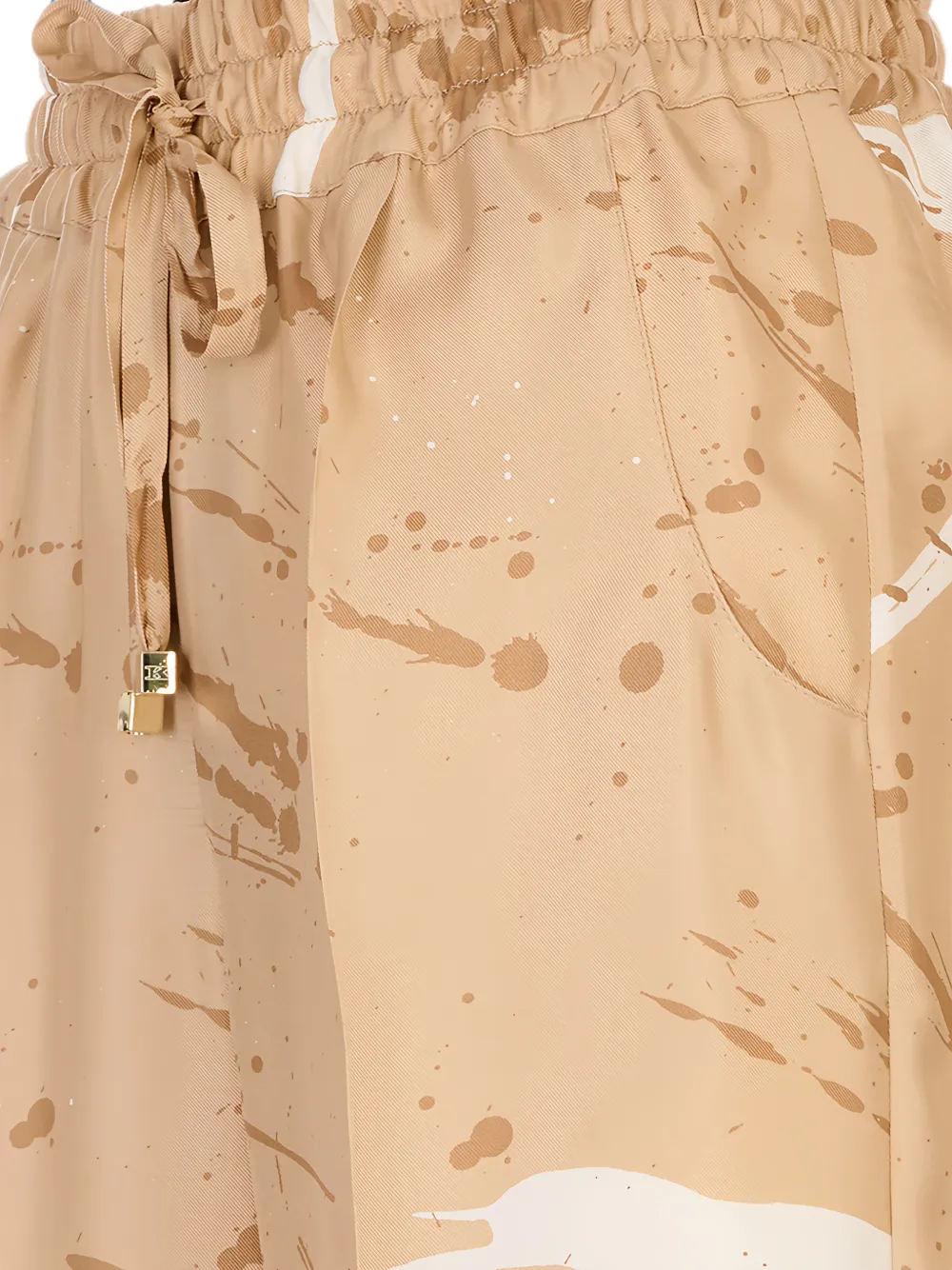 Kiton Broek met trekkoord en verfspatten Beige