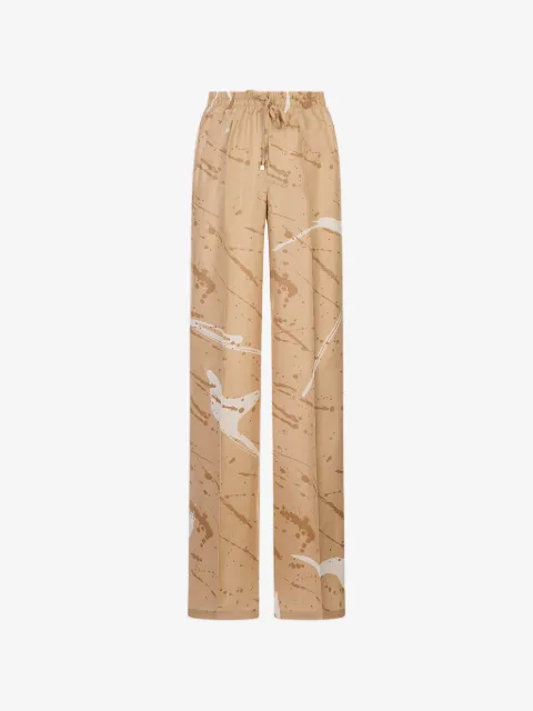 Kiton paint-splatter drawstring trousers