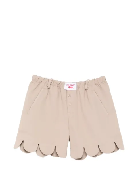 Charles Jeffrey Loverboy logo-patched scalloped-hem shorts