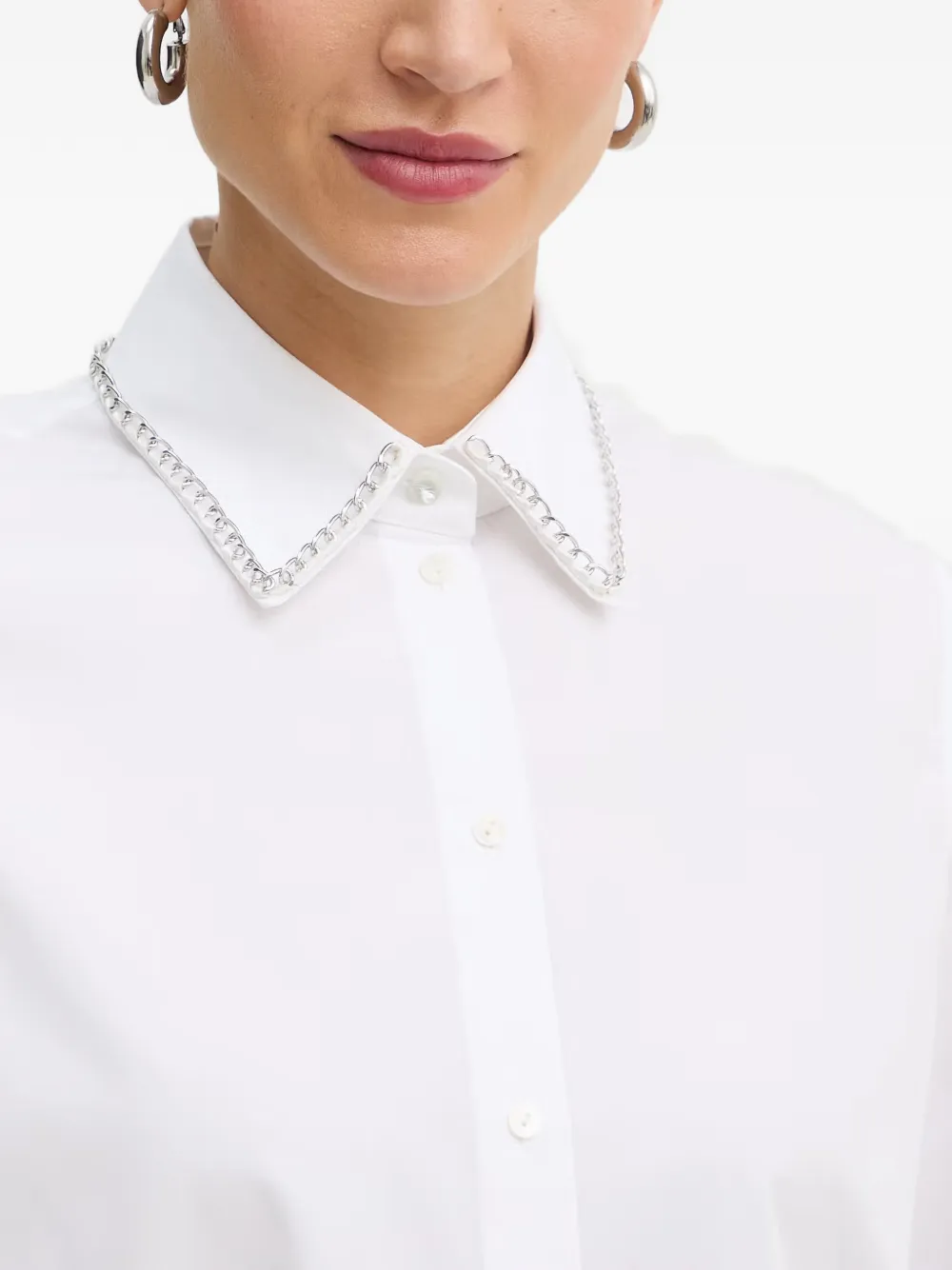 Karl Lagerfeld Blouse met ketting afwerking Wit