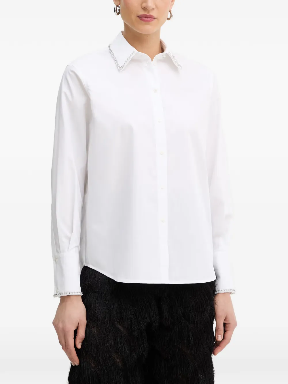 Karl Lagerfeld chain-trim shirt - Bianco