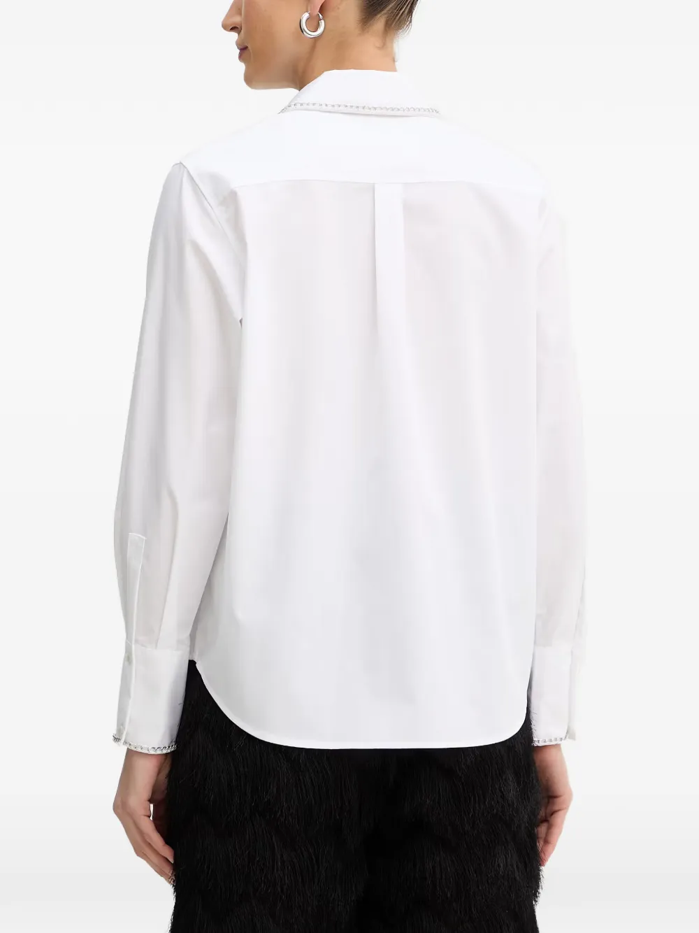 Karl Lagerfeld Blouse met ketting afwerking Wit