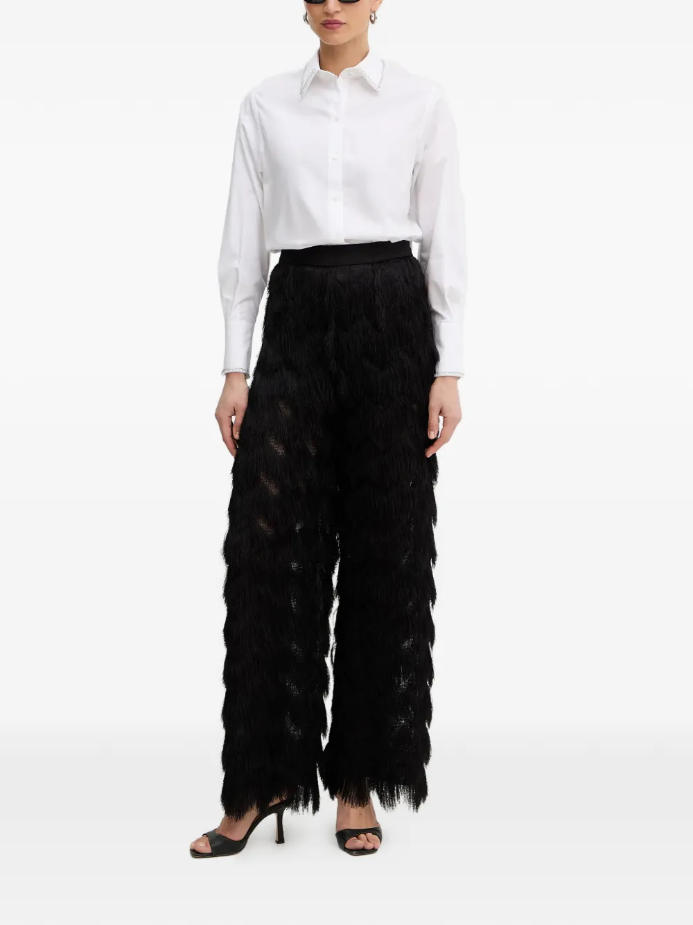 Karl Lagerfeld Blouse met ketting afwerking Wit