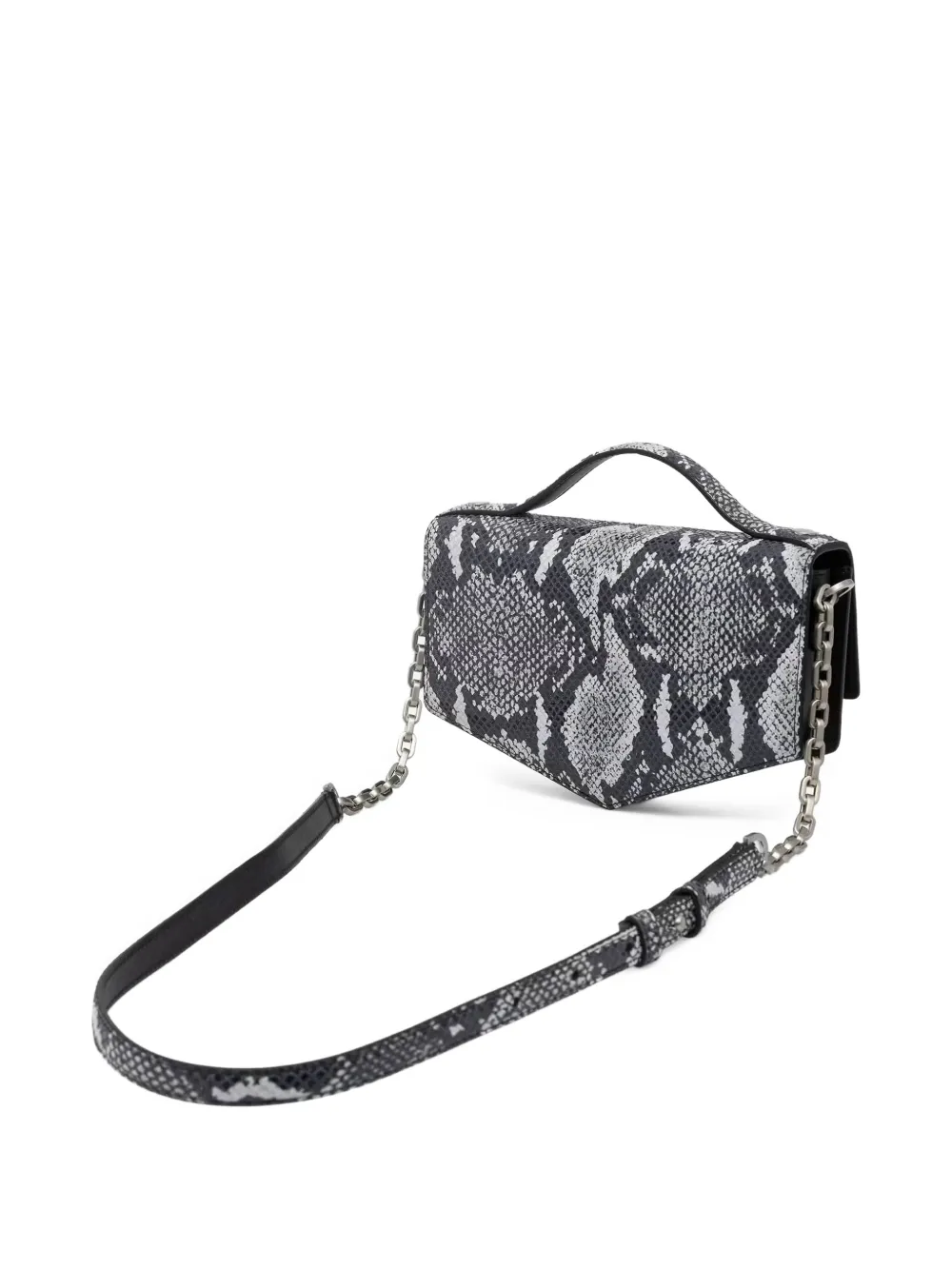 Karl Lagerfeld Crossbodytas met slangenleer-effect en logo-plakkaat Zwart