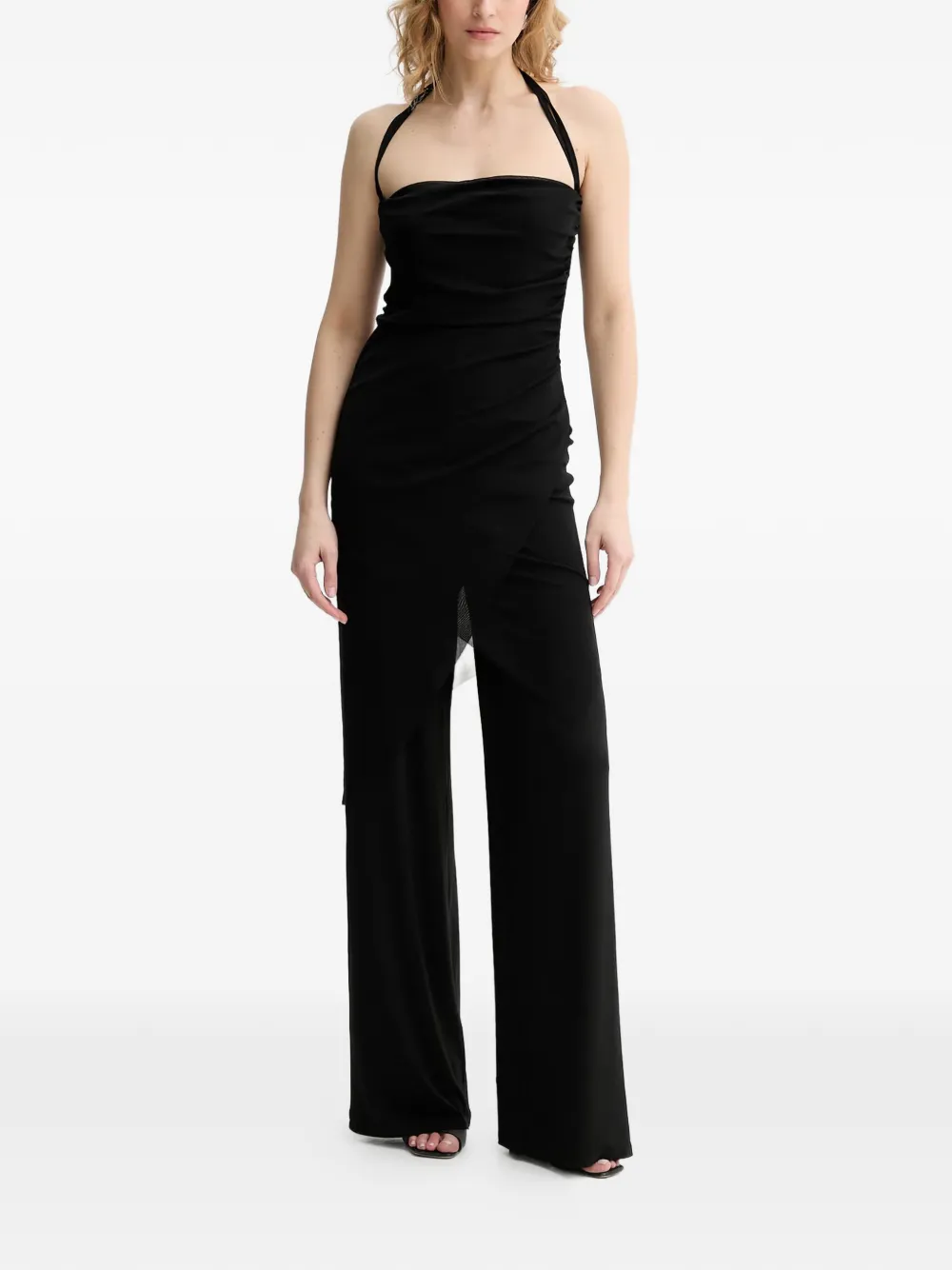 Karl Lagerfeld ruched halterneck jumpsuit - Nero