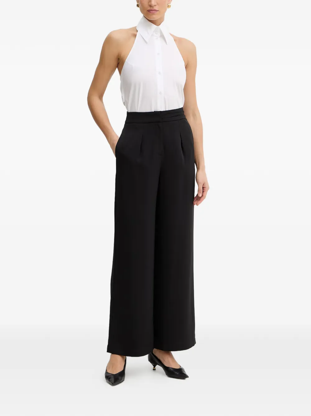 Karl Lagerfeld Mouwloze blouse met gestrikte achterkant Wit