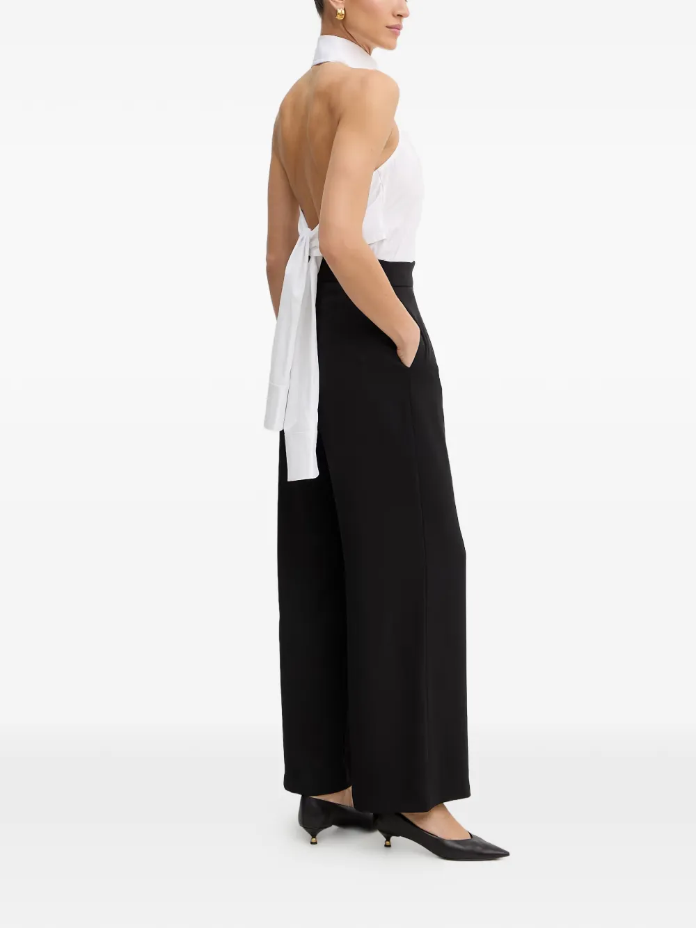 Karl Lagerfeld Mouwloze blouse met gestrikte achterkant Wit
