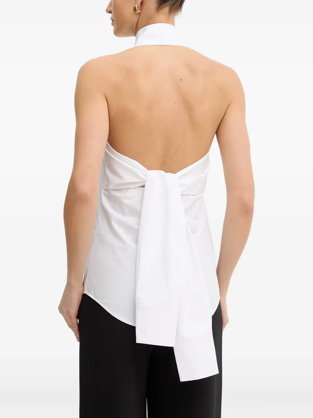 Karl Lagerfeld Mouwloze blouse met gestrikte achterkant Wit