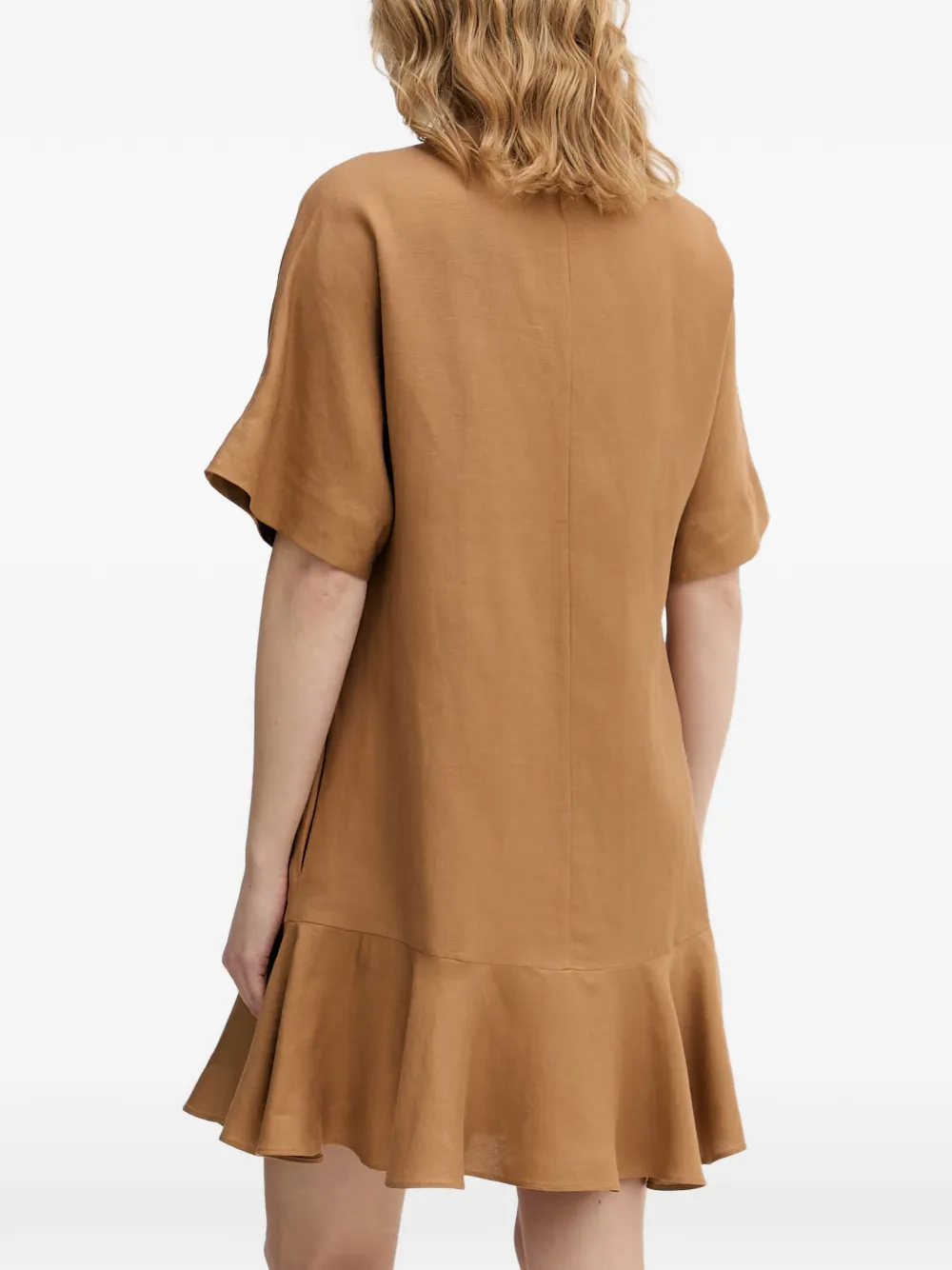 Karl Lagerfeld Mini-jurk met ruches en V-hals Bruin