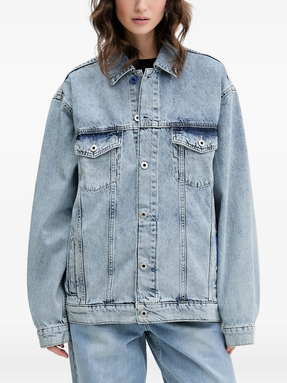 Karl Lagerfeld Jeans acid-wash denim jacket - Blu