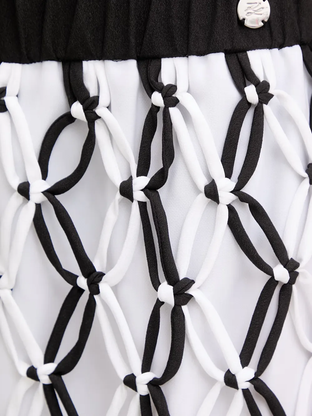 Karl Lagerfeld Mini-rok met franje en macramé laag Wit