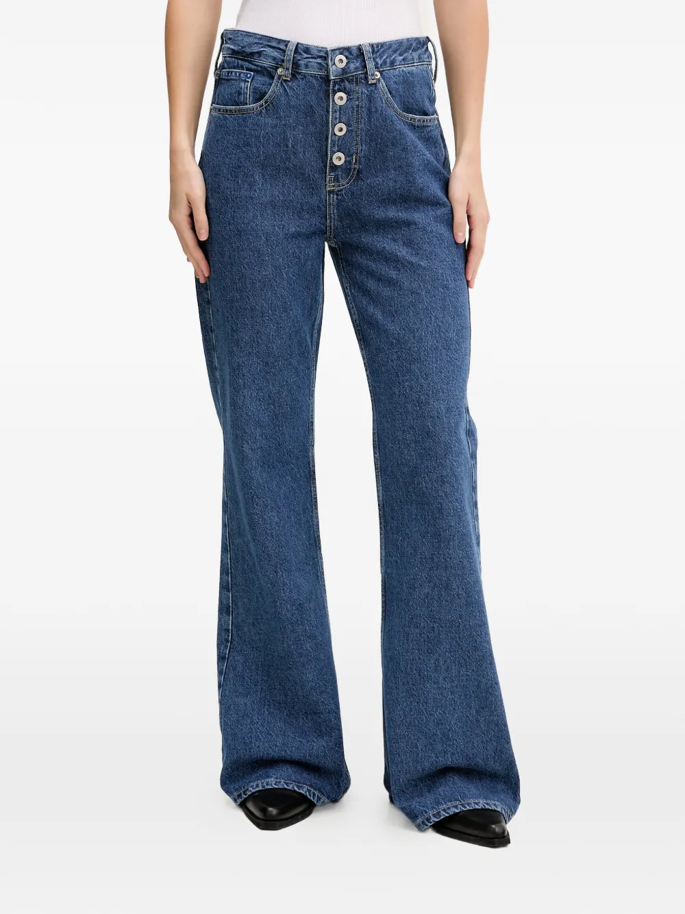 Karl Lagerfeld Jeans button-fly flared jeans - Blu