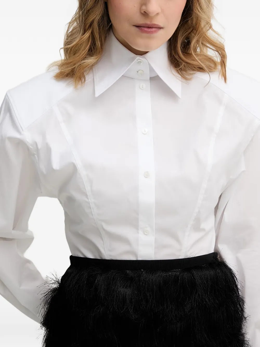Karl Lagerfeld T-shirt met gestructureerde schouders Wit
