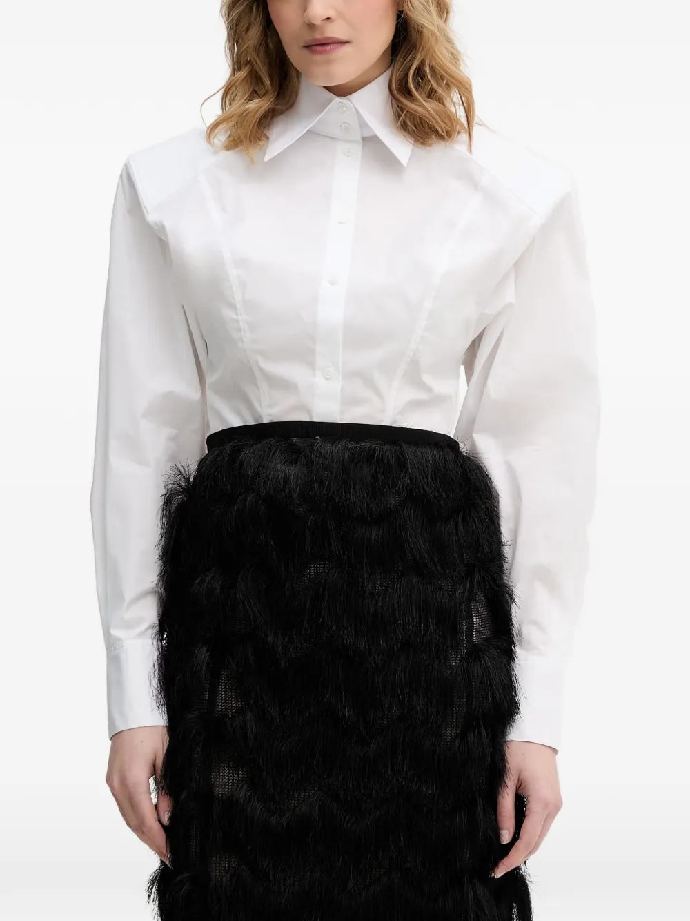 Karl Lagerfeld structured-shoulder shirt - Weiß