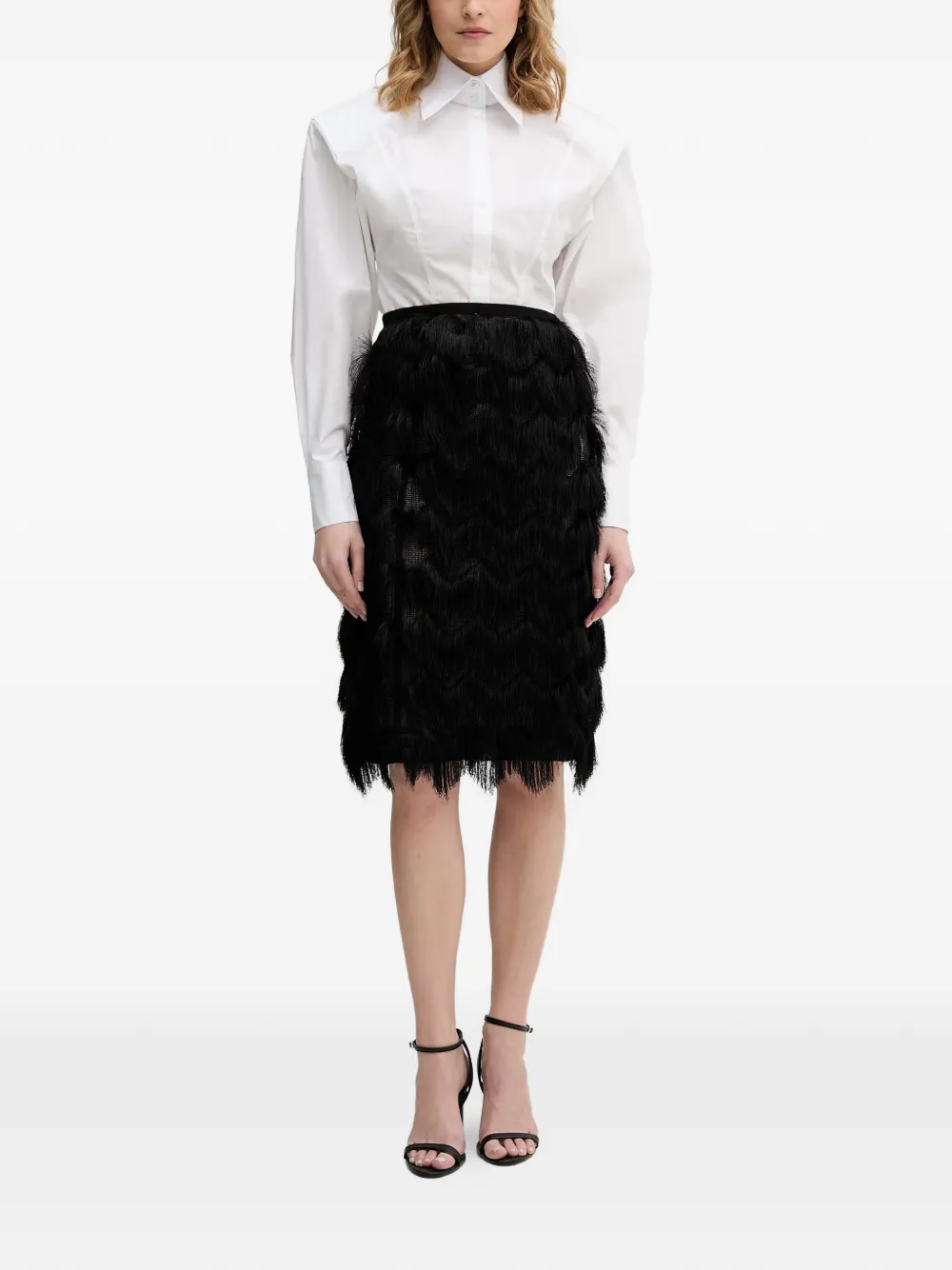 Karl Lagerfeld T-shirt met gestructureerde schouders Wit